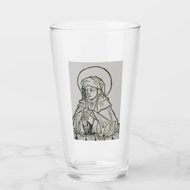 Heilige Monika mittelalterliche minimalistische Li Glas (Vorderseite)