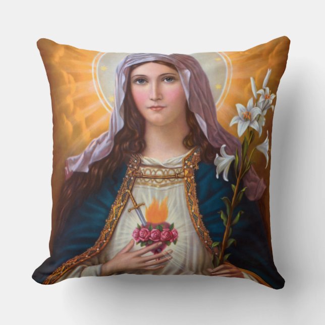 Heilige Mutter Maria Unbeflecktes Herz, St. Maria, Kissen (Vorderseite)