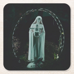 Heilige Mutter Maria und Baby Jesus Christentum Rechteckiger Pappuntersetzer