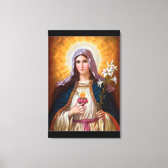 Heilige Mutter Mary Immakulieren Herz, katholische Leinwanddruck (Vorderseite)
