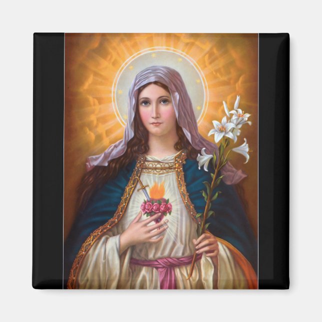 Heilige Mutter Mary Immakulieren Herz, katholische Magnet (Vorne)