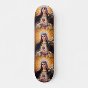 Heilige Mutter Mary Immakulieren Herz, katholische Skateboard