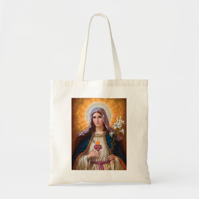 Heilige Mutter Mary Immakulieren Herz, katholische Tragetasche (Vorne)