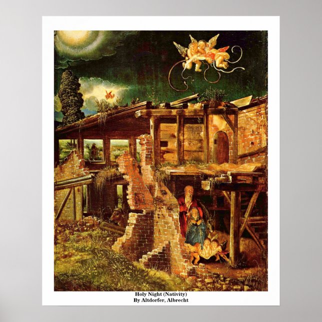 Heilige Nacht (Geburt) von Altdorfer, Albrecht Poster (Vorne)