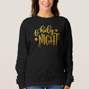 Heilige Nacht Goldfolie Weihnachten Sweatshirt
