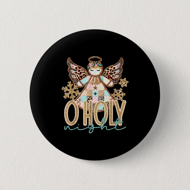Heilige Nacht Patchwork Engel Christlich Jesus Chr Button (Vorderseite)