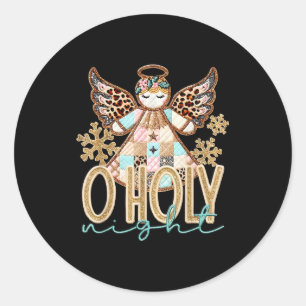 Heilige Nacht Patchwork Engel Christlich Jesus Chr Runder Aufkleber