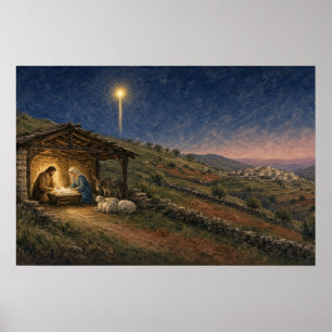 Heilige Nacht Stall Geburts Poster