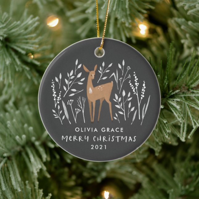 Heilige natürliche Rentiere 1 Foto Keramik Ornament (Baum)