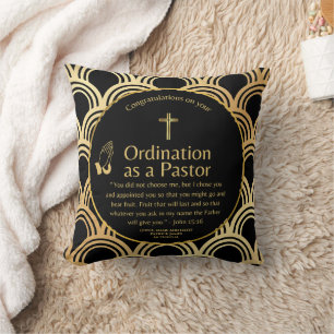 Heilige, neu ordinierte Pastor Bibel Verse Custom Kissen