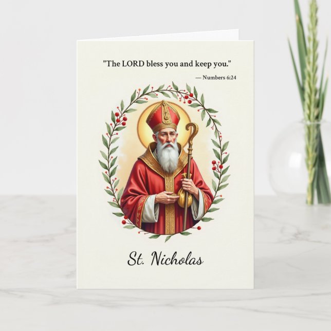 Heilige Nikolaus-Schrift Karte (Vorderseite)