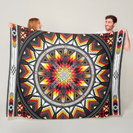 Heilige Orte rot Fleecedecke