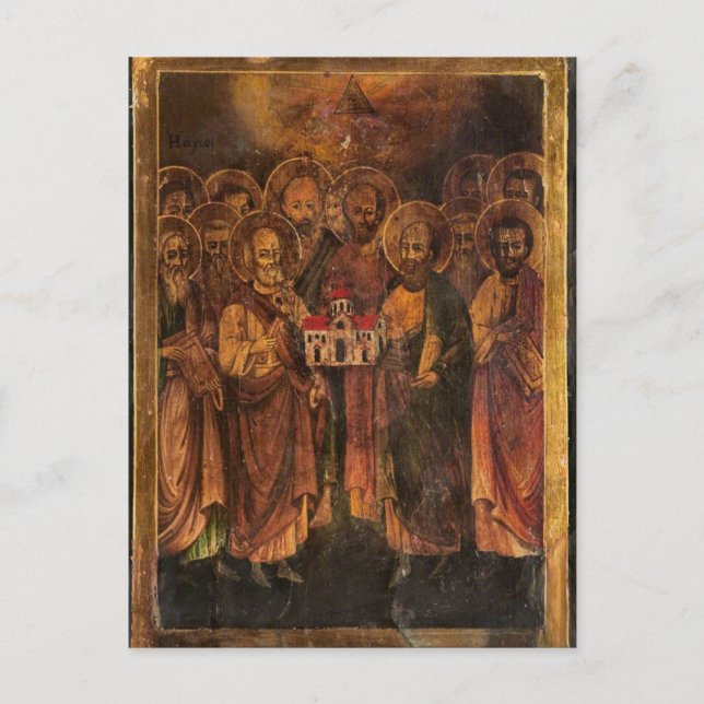 Heilige Peter und Paul als Säulen der Kirche Postkarte (Vorderseite)
