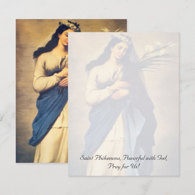 Heilige Philomena Inspirationskarte (Vorne/Hinten)