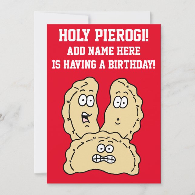 Heilige Pierogi Polnischer Geburtstag Einladung (Vorderseite)