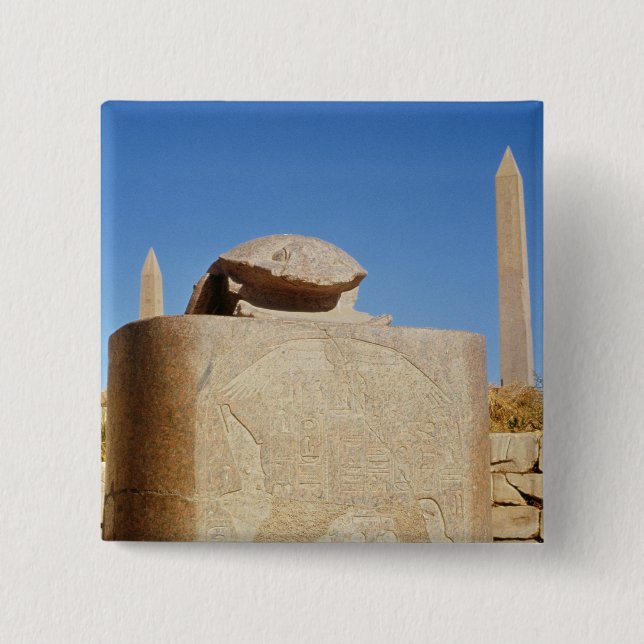 Heilige Scarabäusstatue im Tempel von Amun Button (Vorderseite)