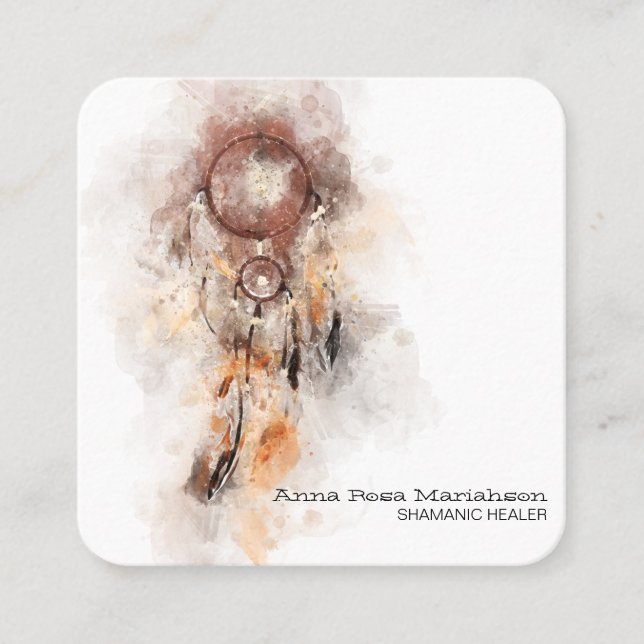 *~* Heilige Schamanen - Tribal Dream Catcher Shama Quadratische Visitenkarte (Vorderseite)