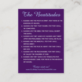 Heilige Schrift Matthew 5 Beatitudes geben Hand Visitenkarte