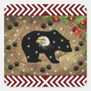 Heilige Schwarze Bären Bald Eagle Wilderness Quadratischer Aufkleber