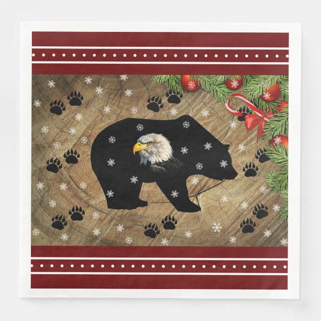 Heilige Schwarze Bären Bald Eagle Wilderness Serviette (Vorderseite)