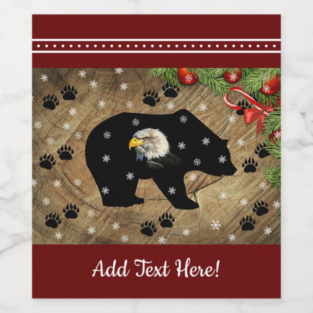 Heilige Schwarze Bären Bald Eagle Wilderness Weinetikett (Einzelnes Label)