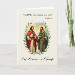 Heilige Simon und Judas Gottes Frieden und Segen Karte