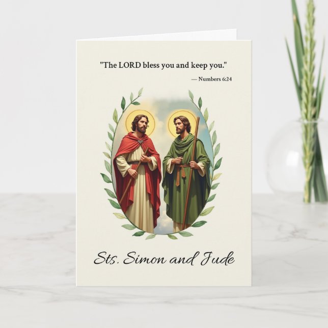 Heilige Simon und Jude Gottes Frieden und Segnunge Karte (Vorderseite)
