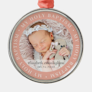 Heilige Taufe Einfache Rahmen Modernes Foto Ornament Aus Metall