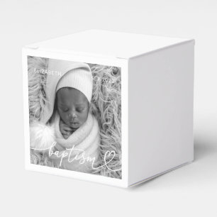 Heilige Taufe Elegantes Foto Modernes Chic Heart B Geschenkschachtel