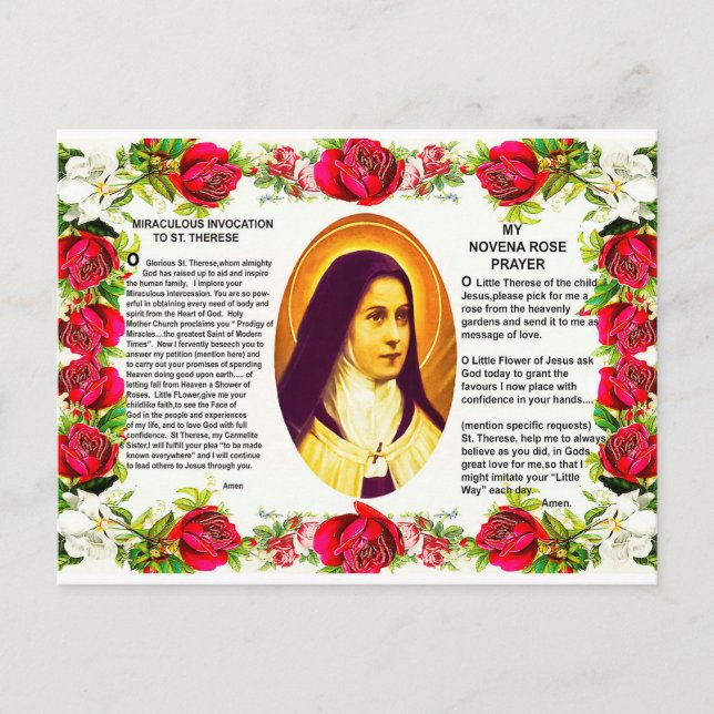 Heilige Therese Die kleine Blume Jesu Postkarte (Vorderseite)