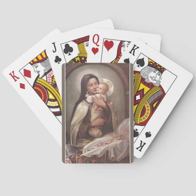 Heilige Therese die kleine Blume Rose Jesus Spielkarten (Rückseite)