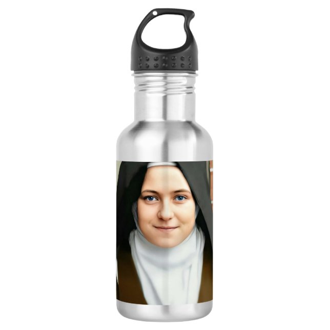 Heilige Therese Edelstahlflasche (Vorderseite)