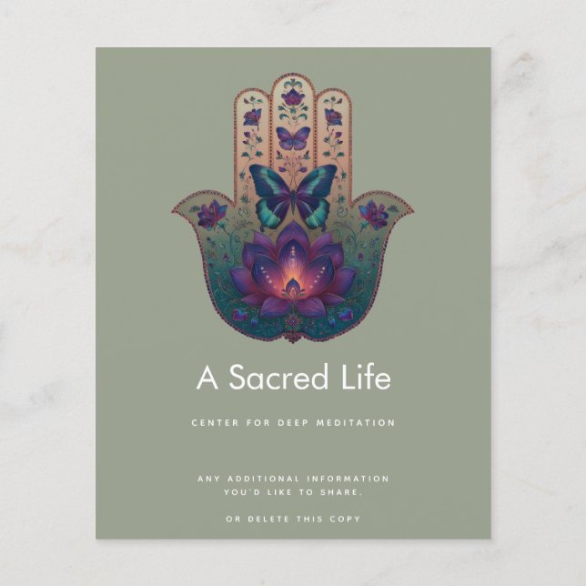 Heilige Transformation | Hamsa-Hand-Design Flyer (Hinten)