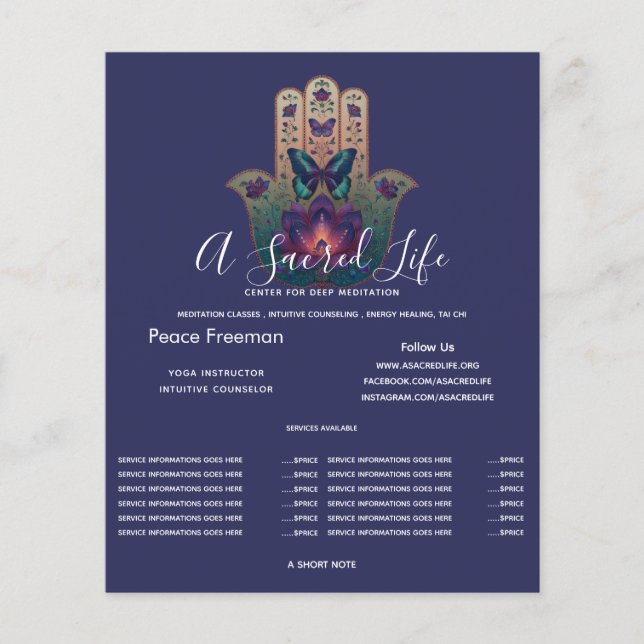 Heilige Transformation | Hamsa-Hand-Design Flyer (Vorne)