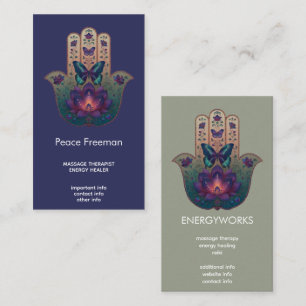 Heilige Transformation Hamsa-Hand-Design Visitenkarte