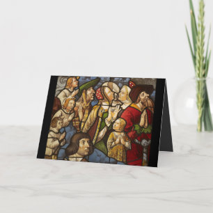 Heilige und Gläubige in der Adoration Feiertagskarte