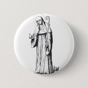 Heilige Walpurga mittelalterliche angelsächsische  Button
