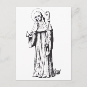 Heilige Walpurga mittelalterliche angelsächsische Postkarte