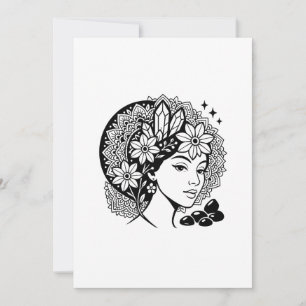 Heilige Weibliche Mandala Florale Kristall-Einladu Einladung