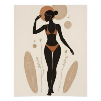 Heilige Weibliche Silhouette | Moderne Afrikanisch Poster