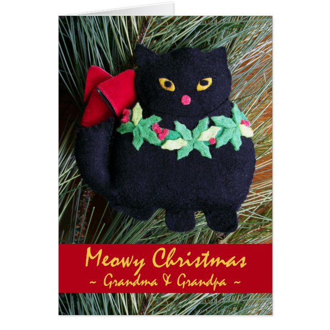 Heilige Weihnachten für Großeltern, Katze-Ornament (Vorne)