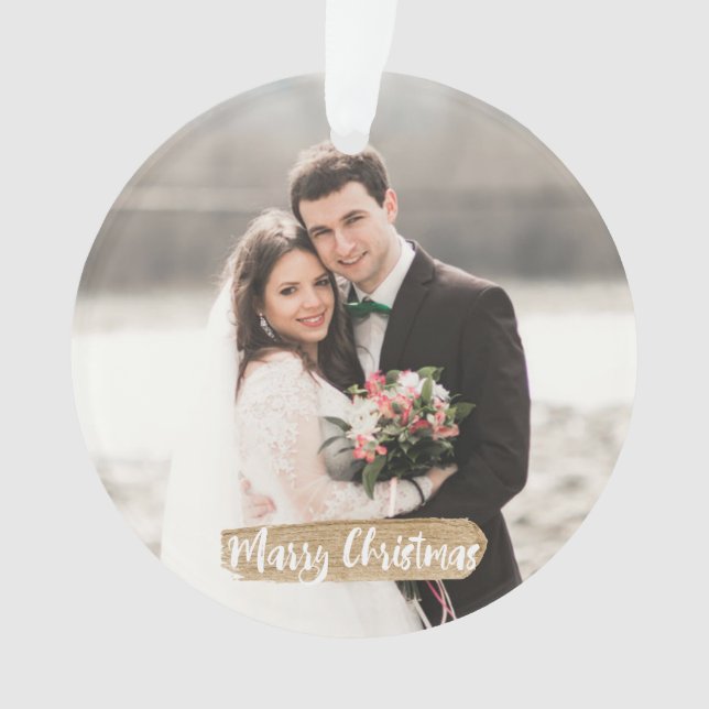 Heilige Weihnachten Neuvermählte Ornament Gold (Vorderseite)