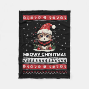 Heilige Weihnachten Niedliche Katzen und Kaffee Me Fleecedecke