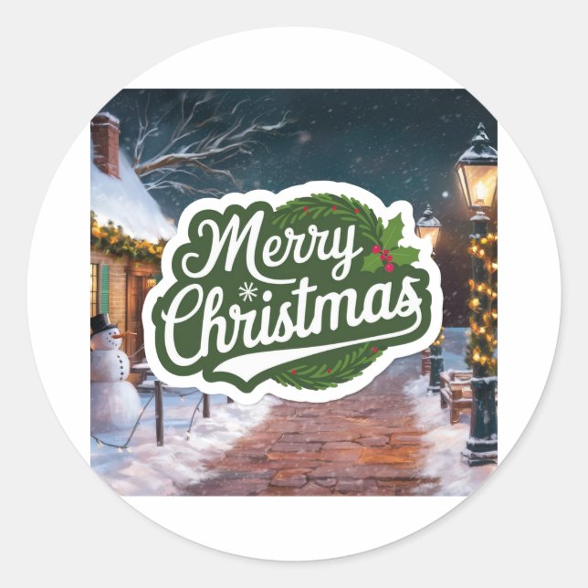 Heilige Weihnachten Runder Aufkleber (Vorderseite)