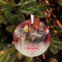 Heilige Weihnachten zwei Bilder Spaß Katzenliebhab