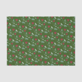 Heilige Weihnachtsbäume und rote Beeren grün rot Seidenpapier