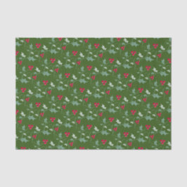 Heilige Weihnachtsbäume und rote Beeren grün rot Seidenpapier