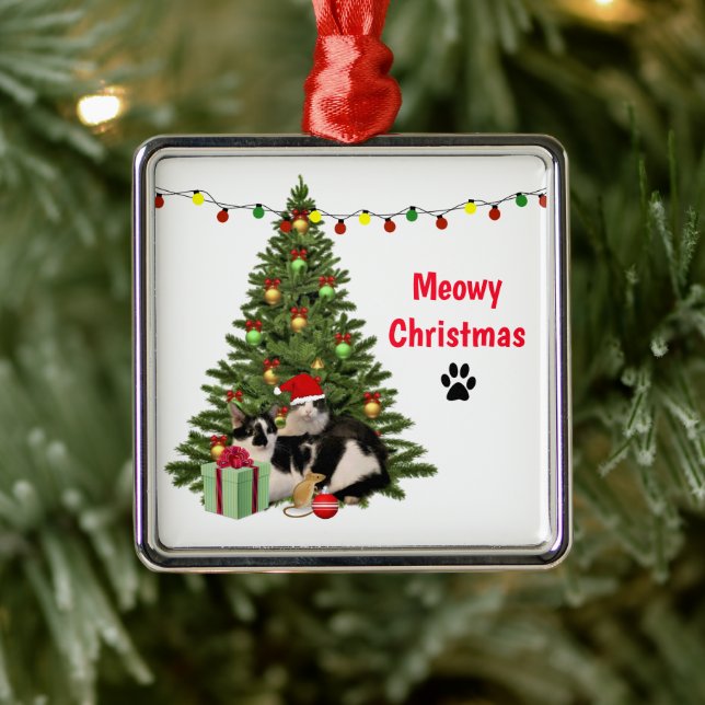 Heilige Weihnachtskatzen und Keramik Bäume Ornament Aus Metall (Baum)