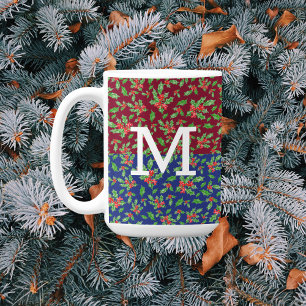 Heilige Weihnachtslieder und Beeren, rot und grün Kaffeetasse