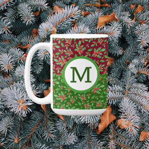 Heilige Weihnachtslieder und Beeren, rot und grün Kaffeetasse